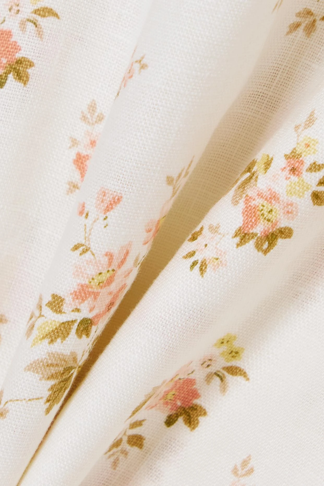 Mint Floral-print Linen Wrap Midi Dress 6 Mint Floral-print Linen Wrap Midi Dress - Image 4