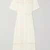 + Net Sustain Woodson Lace-trimmed Ruffled Georgette Midi Dress -Free Vibe Shop reformation White Net Sustain Woodson Lace trimmed Ruffled Georgette Midi Dress