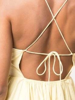 Dovie Sweetheart Neck Dress -Free Vibe Shop reformation Yellow Dovie Sweetheart Neck Dress 2