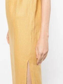 Marcie Linen Long Dress -Free Vibe Shop reformation Yellow Marcie Linen Long Dress 2
