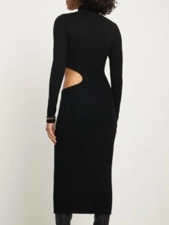 Vallo Cutout Cashmere Knit Midi Dress -Free Vibe Shop reformation black Vestido midi de punto de cashmere 1