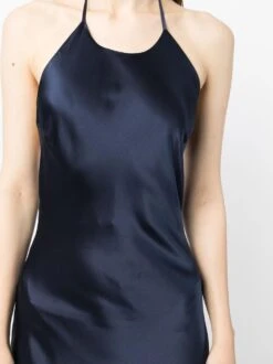 Jeany Satin-finish Silk Dress -Free Vibe Shop reformation blue Jeany Satin finish Silk Dress 2