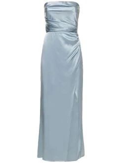 Barrow Silk Satin Strapless Long Dress