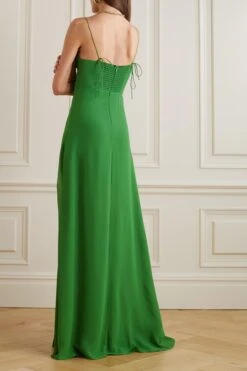 Melita Crepe De Chine Maxi Dress -Free Vibe Shop reformation green Robe Longue En Crepe De Chine Melita 2