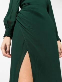 Aude Midi Dress -Free Vibe Shop reformation green Robe mi longue Aude a col montant