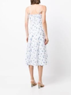 Christen Floral-print Linen Dress -Free Vibe Shop reformation white Christen floral print linen dress 1